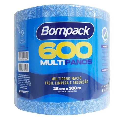 Pano Multiuso Rolo 300mt Az 28cm (tipo Perfex)