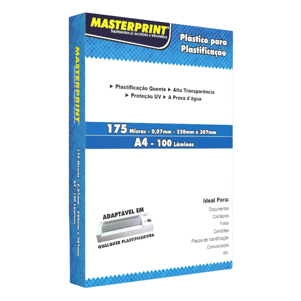 Refil P/ Plastificacao 220x307x0,07mm 175 Micras A4 100un
