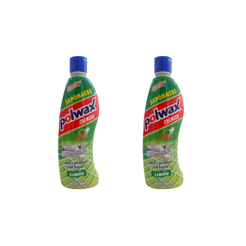 Saponáceo Cremoso Limão 300ml Polwax - 2 Und 