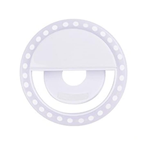 Ring Light Portatil Branco Led 8,5cm Clipe Celular
