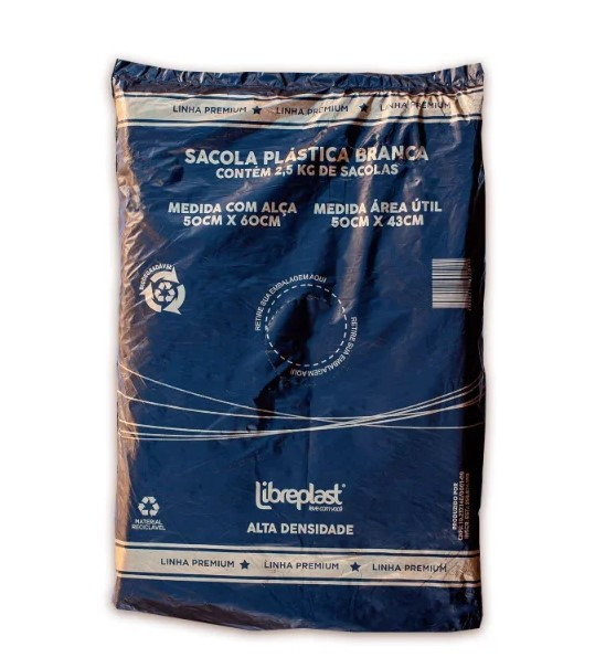 Sacola Plastica 50x60 0,05 Branca Altaflex Fardo 2,5kg Liplast
