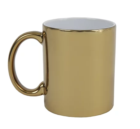 Caneca Cerâmica Metalizada Dourada 325ml P/sublimação Metalnox
