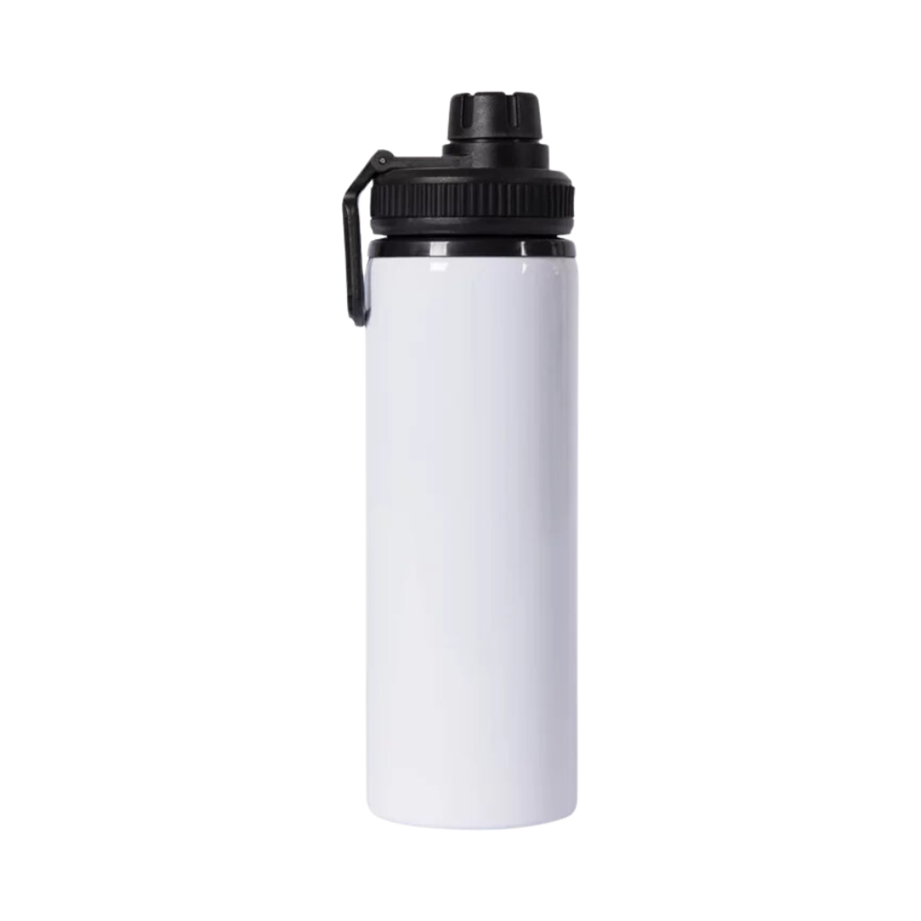 Squeeze Aluminio Branca C/tampa Preta Rosca 750ml P/sublimacao