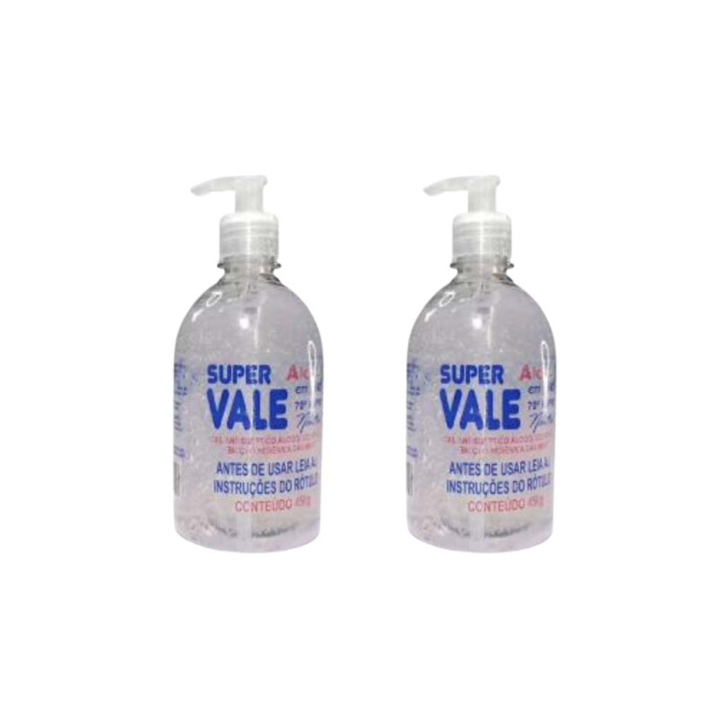 Álcool Gel 70° 450gr Válvula Pump - 2 Und (