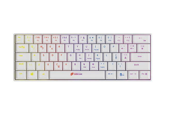 Teclado Gamer Usb Mecânico C/led Ziggy Branco Tc607 OEX