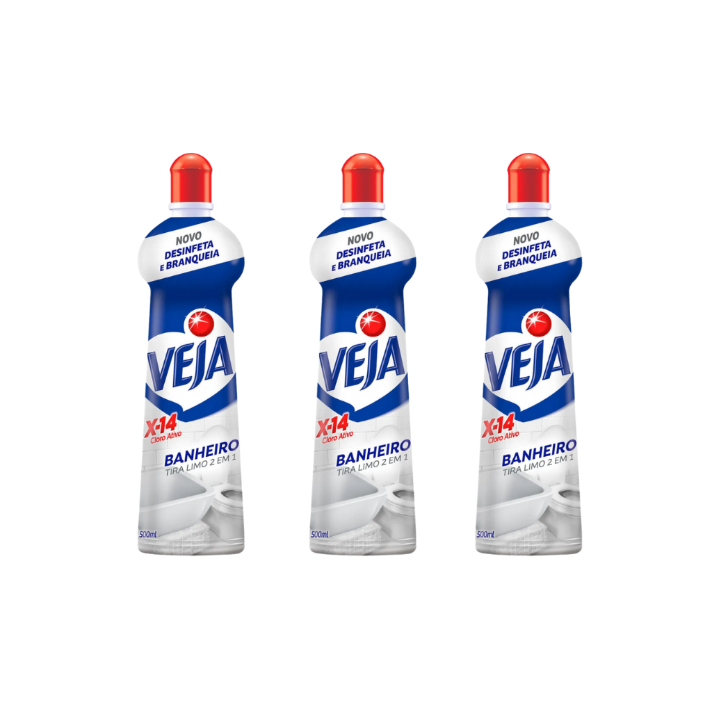 Limpador Tira Limo Veja X14 500 Ml - 3 Und