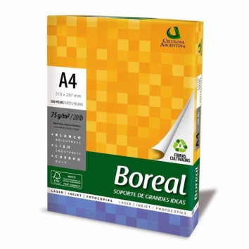 Resma A4 Branca 75g 500fls Boreal