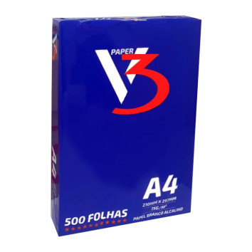 Resma A4 V3 Paper Branca 75g 500fls