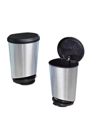Lixeira C/Pedal 10l Cozinha Lavanderia Banheiro Inox 25806 - Arqplast