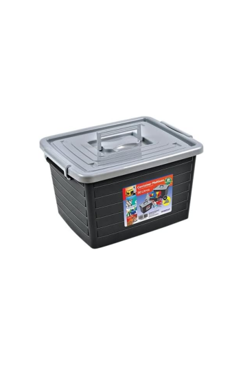 Caixa Organizadora 30l Plastico Preta C/tampa