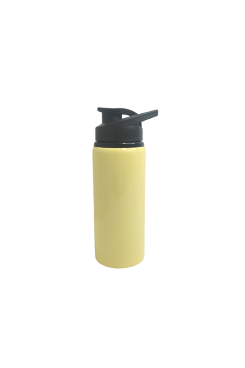 SQUEEZE ALUMÍNIO AMARELO DOLCE TAMPA PRETA 600ML P/SUBLIMAÇÃO - METALNOX 