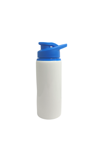 SQUEEZE ALUMÍNIO BRANCA TAMPA AZUL  600ML P/SUBLIMAÇÃO - METALNOX 57009