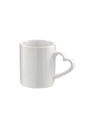 CANECA SUBLIME CERÂMICA BRANCO ALCA CORAÇÃO 300ML P/SUBLIMÇÃO A893