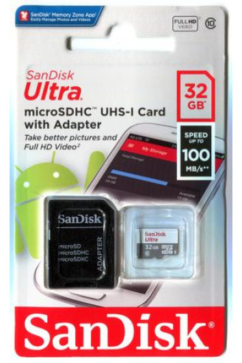 CARTÃO DE MEMÓRIA 32GB MICRO SD 2X1 ULTRA 100MB CLASSE 10