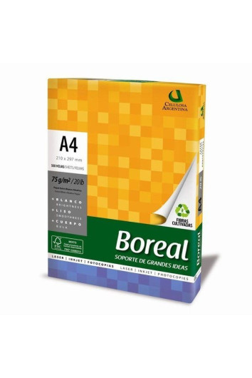 Resma A4 Branca 75g 500fls Boreal