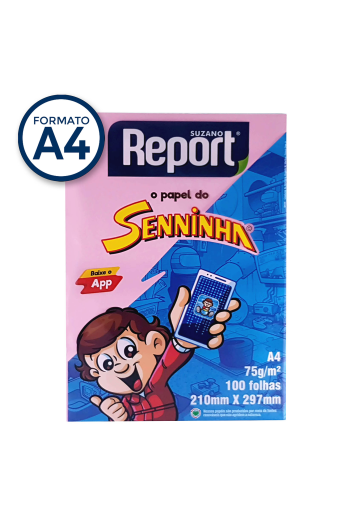 Resma A4 Seninha Rosa 75g 100fls Report