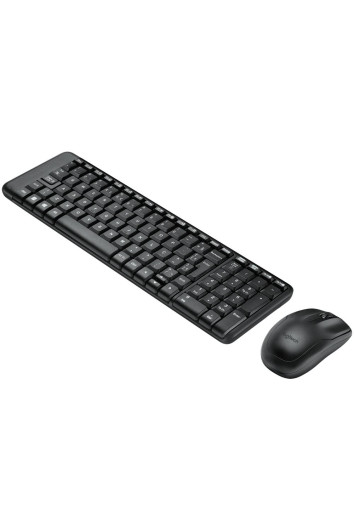 Teclado e Mouse Logitech Mk220 Sem Fio Compacto Preto Abnt2