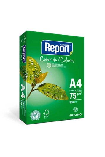 RESMA A4 COLORIDO VERDE 75G 500FLS REPORT