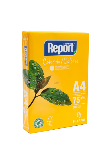Resma A4 Colorido Amarela 75g 500fls Report