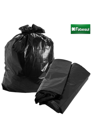 Saco P/ Lixo 100l C/100un Leve 3 a 5 Micras Preto Fabesul 
