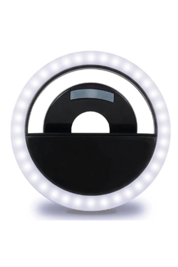 Ring Light Portatil Preto Led 8,5cm Clipe Celular