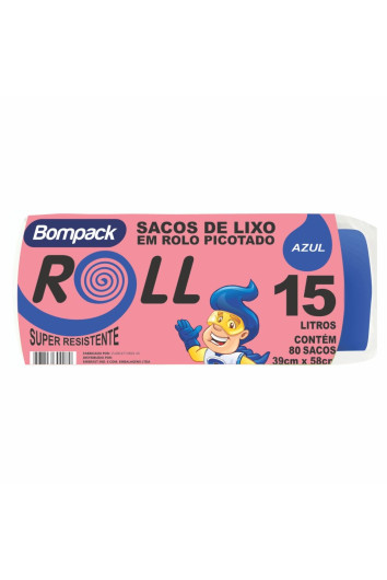 Saco P/ Lixo 15l 39x58x4 C/80un Azul