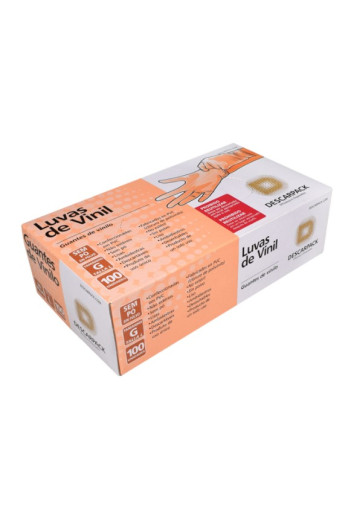 Luva Vinil S/ Pó Cx C/100 Tam P Descarpack
