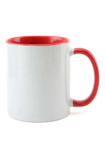 Caneca Cerâmica Best Choice Branco /Vermelho Aaa 325ml P/ Sublimaçã
