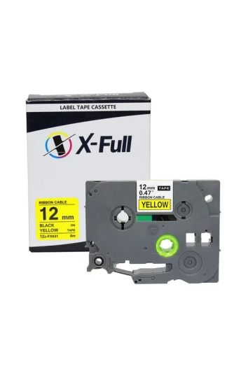 FITA ROTULADOR BROTHER FX631 12MM PTO/AMARELO COMPATÍVEL - X - FULL