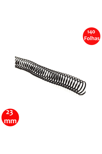 Espiral 23mm (para 140 Folhas) 60 Unidades Preto - Vip