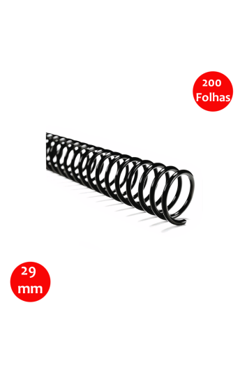 Espiral 29mm (para 200 Folhas) 36 Unidades Preto - Vip 