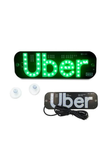 Letreiro Luminoso Placa UBER Conector USB