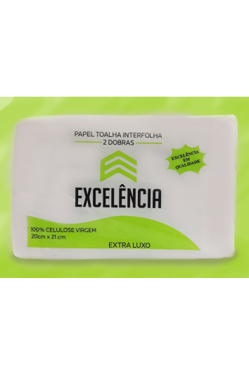 Papel Toalha 2 Dobras 20x21 Celulose 20g 500g V- 0150 Excelência 