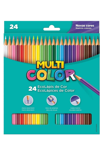 Lápis de Cor 24 Cores Sextavado Multicolor Eco - Faber Castel
