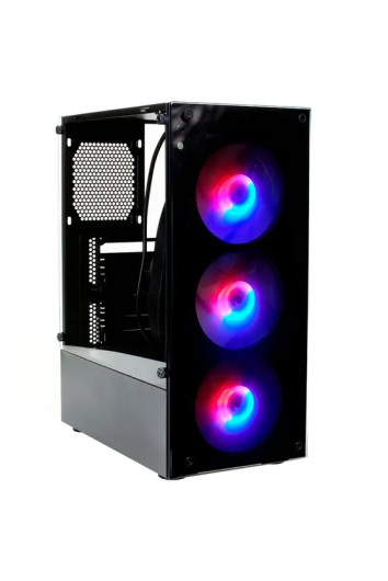 Gabinete Gamer Matrix Lateral e Frontal Vidro com 3 Fans Rgb