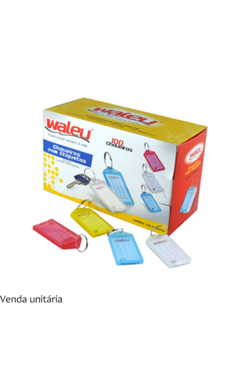 Chaveiro com Etiqueta Cores Diversas - Waleu 
