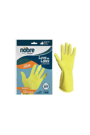 LUVA LATÉX FLOCADA LIMPEZA TAM G SLIM - NOBRE