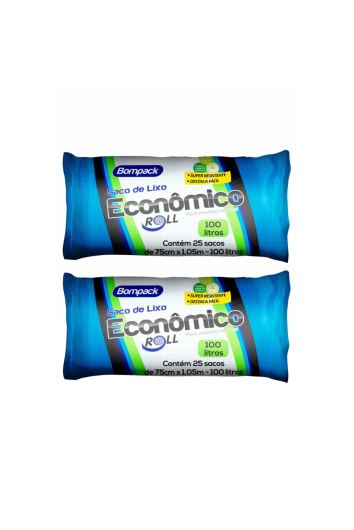 Saco P/ Lixo 100l 75x105 Economico Rolo C/25un - 2 Und