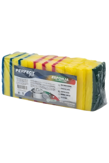 Esponja Dupla Face Multiuso Cores Pct C/10 Prefect Pro