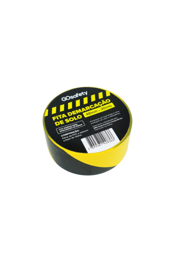 FITA ADESIVA LARGA DEMARCAÇÃO DE SOLO 48MM X 30M ZEBRADA - GO SAFETY 042836