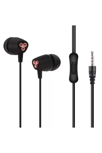 Fone P3 C/mic Intra-auricular Preto/rosa Fn200