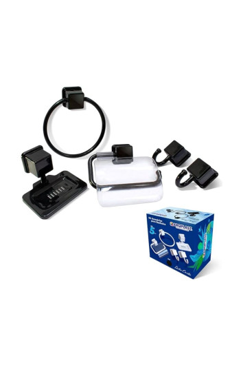 Kit Acessorios para Banheiro Caribe Preto