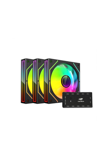 Kit 3 Fans F9-l650bkrgb Argb 120x25mm C/ Controlador