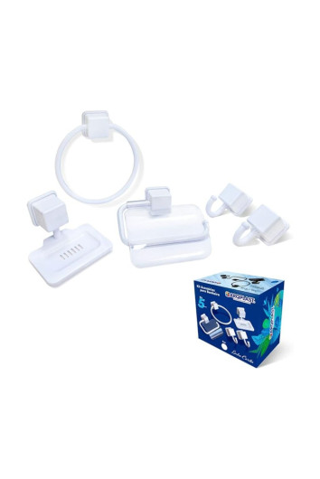 Kit Acessorios para Banheiro Caribe Branco 