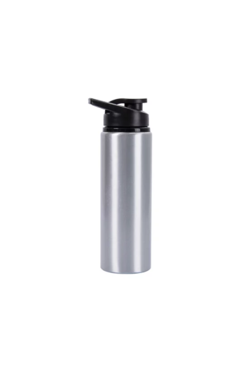 Squeeze Aluminio Prata C/tampa Preta 750ml P/sublimacao