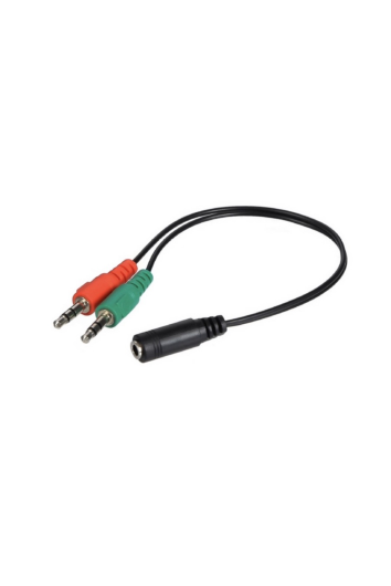 CABO ADAPTADOR P3 FÊMEA X 2 P2 MACHO (FONE+MIC) - X-CELL CX-ADP-21