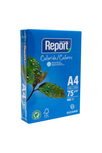 Resma A4 Colorido Azul 75g 500fls Report