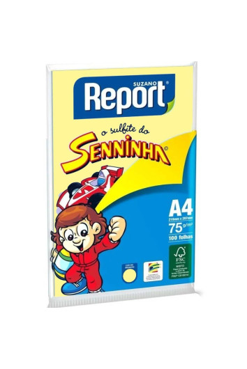 Resma A4 Seninha Amarela 75g 100fls Report