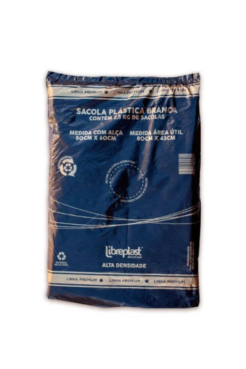 Sacola Plastica 50x60 0,05 Branca Altaflex Fardo 2,5kg Liplast