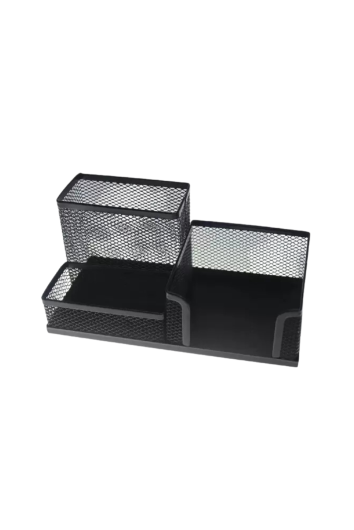 Porta Caneta/lapis/treco 3x1 Aramado Quadrado Preto